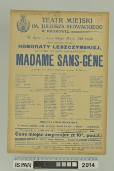 MADAME SANS-GÊNE