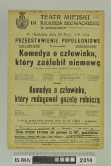 KOMEDYA O CZŁOWIEKU, KTÓRY ZAŚLUBIŁ NIEMOWĘ (fr)