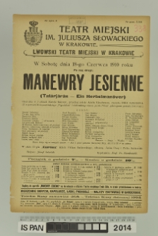 MANEWRY JESIENNE (Tata̓rja̓ra̓s - Ein Herbstmanöver)