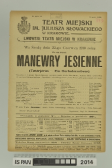 MANEWRY JESIENNE (Tata̓rja̓ra̓s – Ein Herbstmanöver)
