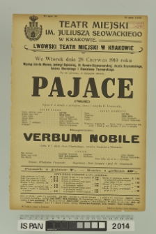 PAJACE (I’Pagliacci), VERBUM NOBILE