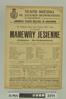 MANEWRY JESIENNE (Tata̓rja̓ra̓s – Ein Herbstmanöver)