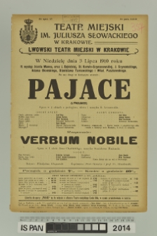 PAJACE (I’Pagliacci), VERBUM NOBILE