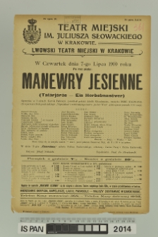 MANEWRY JESIENNE (Tata̓rja̓ra̓s – Ein Herbstmanöver)