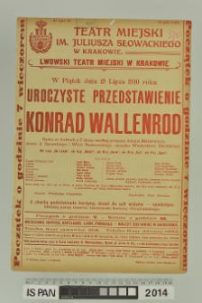 UROCZYSTE PRZEDSTAWIENIE KONRAD WALLENROD