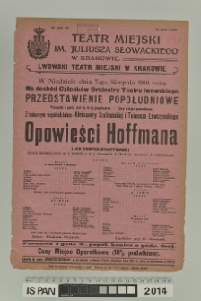 OPOWIEŚCI HOFFMANA (les contes d’Hoffmann)