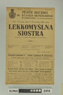 LEKKOMYŚLNA SIOSTRA