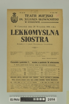 LEKKOMYŚLNA SIOSTRA