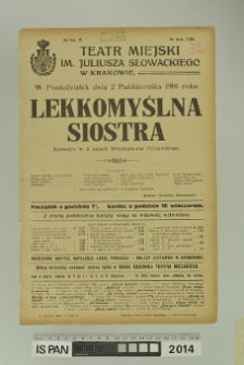 LEKKOMYŚLNA SIOSTRA