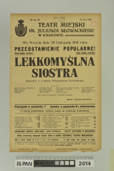 LEKKOMYŚLNA SIOSTRA