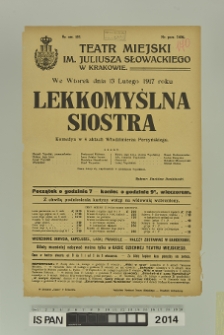 LEKKOMYŚLNA SIOSTRA