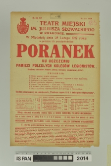 PORANEK KU UCZCZENIU PAMIĘCI POLEGŁYCH KOLEGÓW LEGIONISTÓW