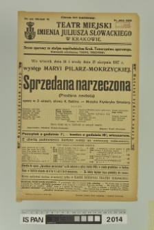 SPRZEDANA NARZECZONA (Prodána nevěsta)