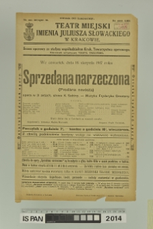 SPRZEDANA NARZECZONA (Prodána nevěsta)