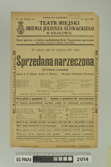 SPRZEDANA NARZECZONA (Prodána nevěsta)