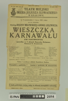 WIESZCZKA KARNAWAŁU (Die Faschingsfee)