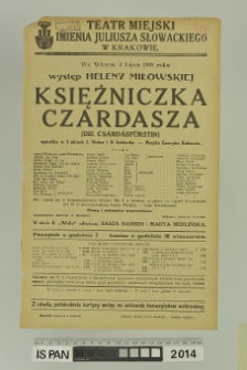 KSIĘŻNICZKA CZARDASZA (Die Csárdásfürstin)