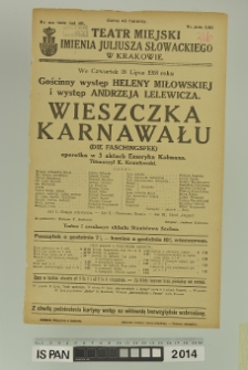 WIESZCZKA KARNAWAŁU (Die Faschingsfee)