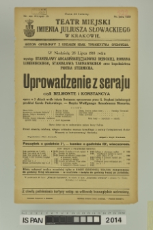 UPROWADZENIE Z SERAJU CZYLI BELMONTE I KONSTANCYA