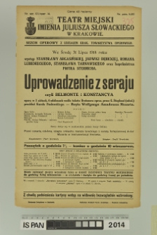 UPROWADZENIE Z SERAJU CZYLI BELMONTE I KONSTANCYA