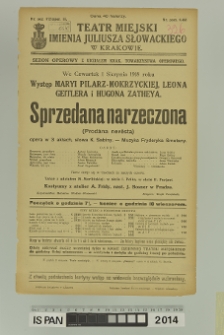 SPRZEDANA NARZECZONA (Prodána nevêsta)