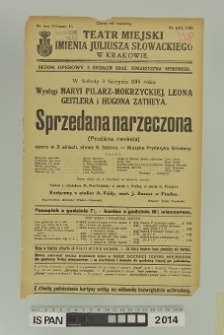 SPRZEDANA NARZECZONA (Prodána nevêsta)