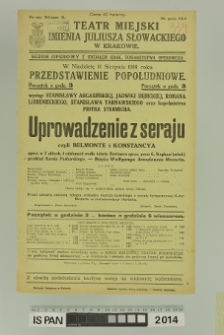 UPROWADZENIE Z SERAJU CZYLI BELMONTE I KONSTANCYA
