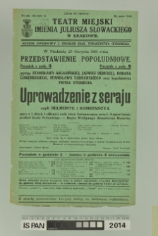 UPROWADZENIE Z SERAJU CZYLI BELMONTE I KONSTANCYA