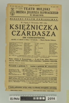 KSIĘŻNICZKA CZARDASZA (Die Csárdásfürstin)