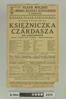 KSIĘŻNICZKA CZARDASZA (Die Csárdásfürstin)