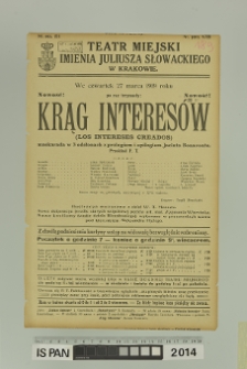 KRĄG INTERESÓW (Los intereses creados)
