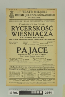 RYCERSKOŚĆ WIEŚNIACZA (Canvalleria Rusticana)