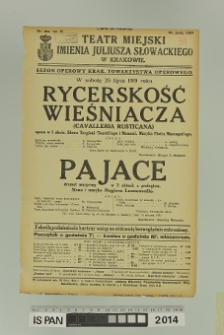 RYCERSKOŚĆ WIEŚNIACZA (Canvalleria Rusticana)