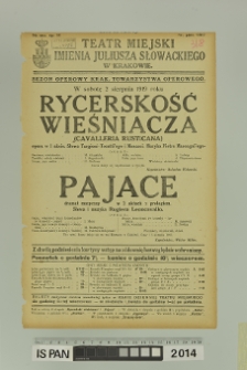 RYCERSKOŚĆ WIEŚNIACZA (Canvalleria Rusticana)