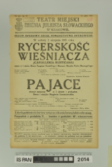 RYCERSKOŚĆ WIEŚNIACZA (Canvalleria Rusticana)