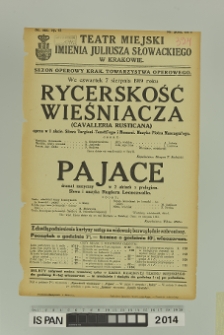 RYCERSKOŚĆ WIEŚNIACZA (Canvalleria Rusticana)