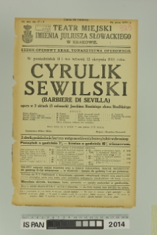 CYRULIK SEWILSKI (Barbiere di Sevilla)