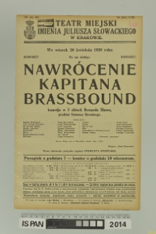NAWR&Oacute;CENIE KAPITANA BRASSBOUND