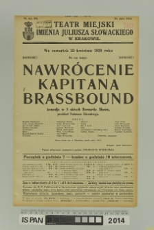 NAWR&Oacute;CENIE KAPITANA BRASSBOUND