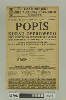 POPIS KURSU OPEROWEGO