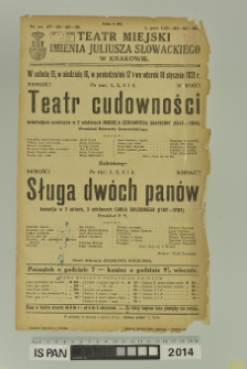 TEATR CUDOWNOŚCI, SŁUGA DW&Oacute;CH PAN&Oacute;W