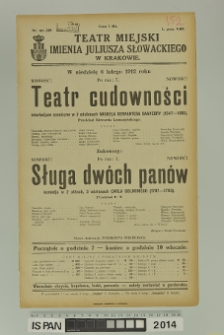 TEATR CUDOWNOŚCI, SŁUGA DW&Oacute;CH PAN&Oacute;W