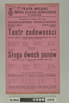 TEATR CUDOWNOŚCI, SŁUGA DW&Oacute;CH PAN&Oacute;W