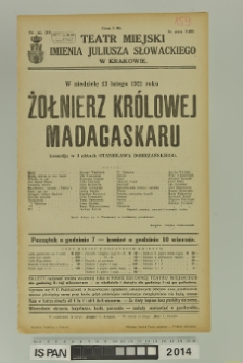 ŻOŁNIERZ KRÓLOWEJ MADAGASKARU