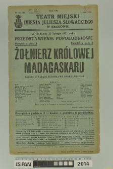 ŻOŁNIERZ KRÓLOWEJ MADAGASKARU