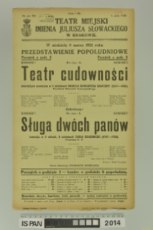TEATR CUDOWNOŚCI, SŁUGA DW&Oacute;CH PAN&Oacute;W