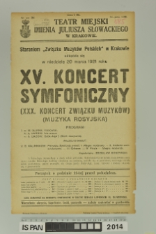 XV KONCERT SYMFONICZNY