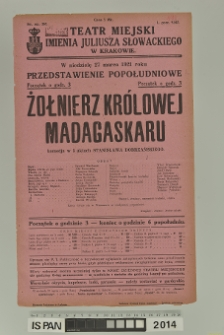 ŻOŁNIERZ KRÓLOWEJ MADAGASKARU