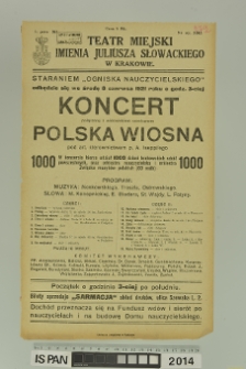 KONCERT POŁĄCZONY Z WIDOWIESKIEM SCENICZNEM POLSKA WIOSNA