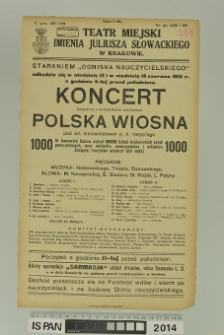KONCERT POŁĄCZONY Z WIDOWIESKIEM SCENICZNEM POLSKA WIOSNA